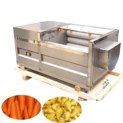 Vegetable carrot brush washing cleaning machine potato ginger brush roller washer and peeler machine